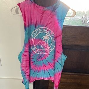 🔥 5/$25 Myrtle Beach SC Tie Dye Tank Top Shirt Palm Tree Beach Coastal Boho